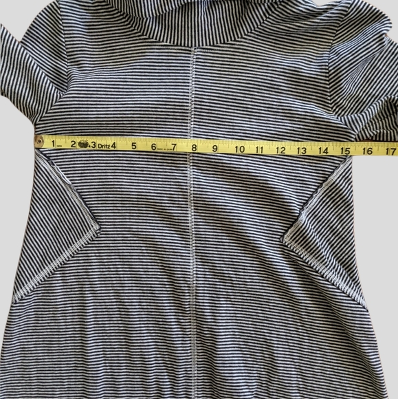 Anthropologie Maeve Oversized Black and White Striped Cowl Neck Top XS - Picture 8 of 10